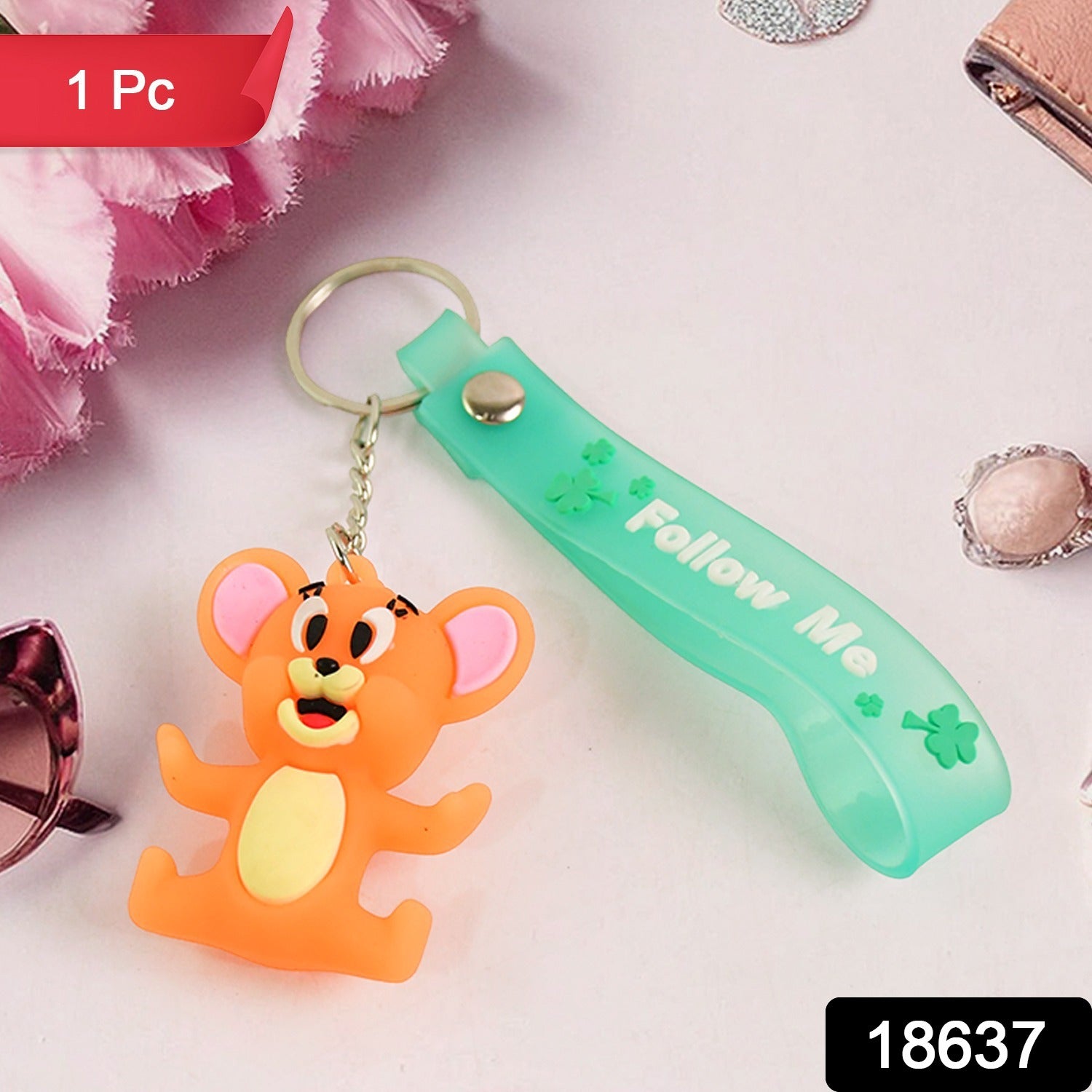 Cute Cartoon Silicone 3D Key Chain with Metal Hook & Strap (Pack of 1 / Mix Design) Cute Cartoon Silicone 3D Key Chain with Metal Hook & Strap (Pack of 1 / Mix Design)